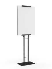 Wall Mural - blank freestanding poster display holder metal stand. 3d render illustration.