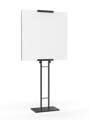 Wall Mural - blank freestanding poster display holder metal stand. 3d render illustration.