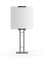 Wall Mural - blank freestanding poster display holder metal stand. 3d render illustration.