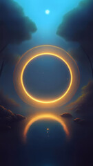 Wall Mural - glowing ring portal grainy texture gradient, smartphone background wallpaper 9:16 ratio