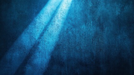 Canvas Print - A blue wall with a light shining on it