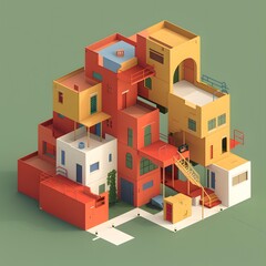 Wall Mural - Abstract Colorful Buildings Illustration