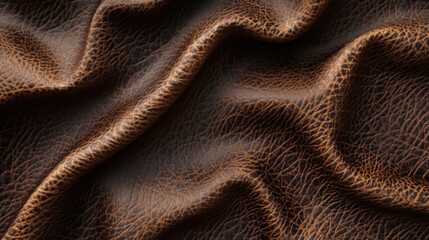 Wall Mural - A close up of a leather material with a brown color