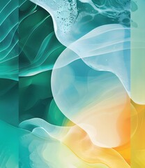 Wall Mural - Abstract Green Blue and Yellow Liquid Swirl Background