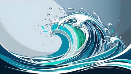 Wall Mural - abstract depiction of a splash and waves