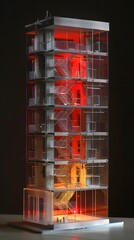 Transparent Building Model With Interior Lighting