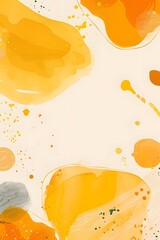 Poster - Abstract Yellow and Orange Watercolor Background