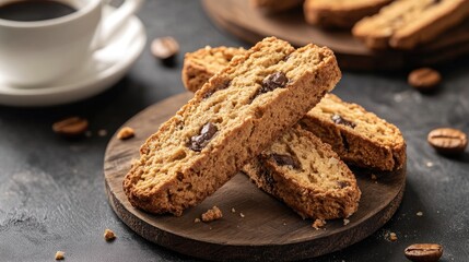 Poster - A traditional Italian biscotti, served with a cup of espresso.