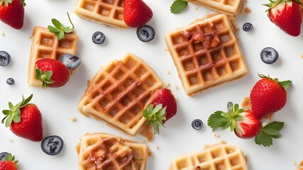 Waffle and strawberry