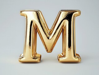 A golden realistic 3D-rendered letter 