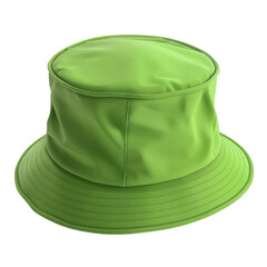 Wall Mural - Green bucket hat isolated on black background.