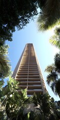 Wall Mural - Tall Modern Building with Palm Trees