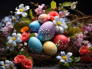 Wall Mural - Easter decorative egg outdoors