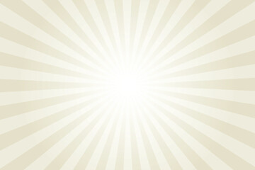 Poster - Gray background with white sun ray. Pattern of starburst. Abstract texture with light of sunburst. Radial beam of sunlight. Retro background with flash. Design of sunbeams. Vector.	