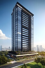 Wall Mural - Modern Glass Skyscraper Building Design