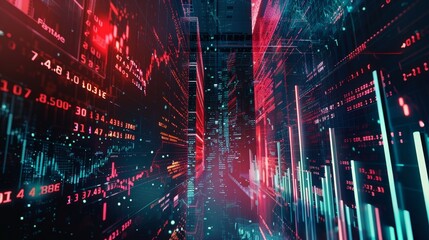 Poster - A table and bar graph of stock market indices animation in 4K.