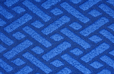 Luxury fabric pattern closeup in blue