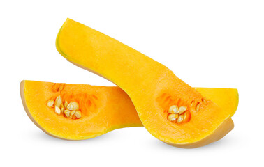 Wall Mural - Sliced butternut isolated on white background.