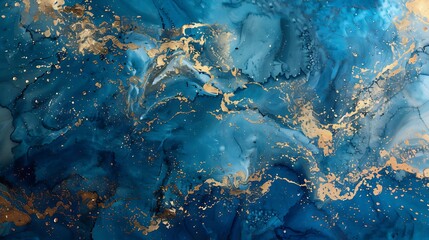 Background canvas fluid ink gradient water cement wash gold blue marble wall hue