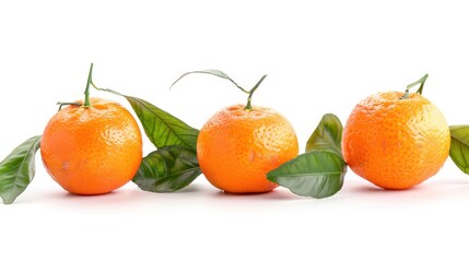 mandarin, tangerine, isolated on white background, full depth of field. 