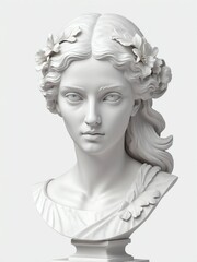 greek goddess iris marble statue head bust isolated on background