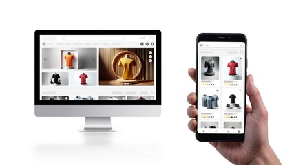Wall Mural - Shopping and sales website for clothing. Desktop and mobile responsive design.