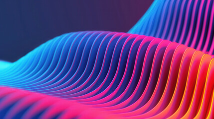 Wall Mural - vibrant neon sound waves, dynamic abstract representation of sound waves in bright neon hues, showca