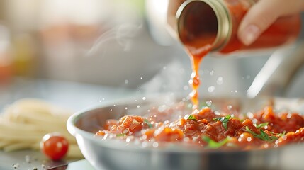 Wall Mural - tomato sauce in a pan