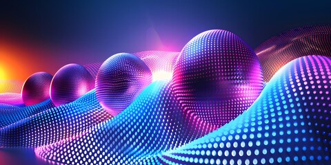 Poster - Abstract Colorful 3D Sphere Background with Dotted Design