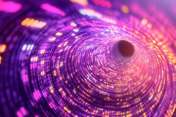 Wall Mural - Abstract digital vortex with colorful lights