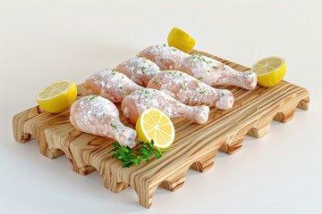 Canvas Print - Fresh chicken marinated in lemon pepper