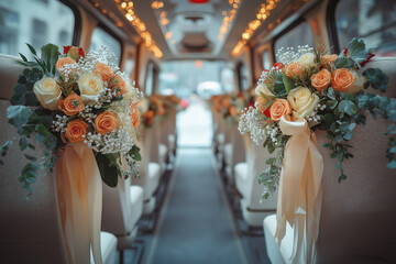 Canvas Print - Wedding bus