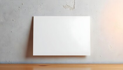 blank greeting card mockup against a textured wall with a warm, ambient light illuminating it create with ai