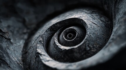 a monochrome image of a metal spiral's interior