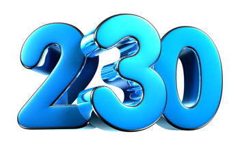 Wall Mural - Blue number 230 3d illustration. Advertising signs. Product design. Product sales