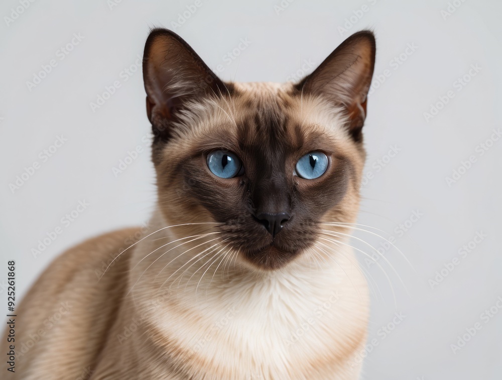 Close-up portrait of a Siamese cat with blue eyes Stock Photo | Adobe Stock