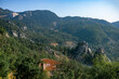 Aerial view of turkish mountains in summer.