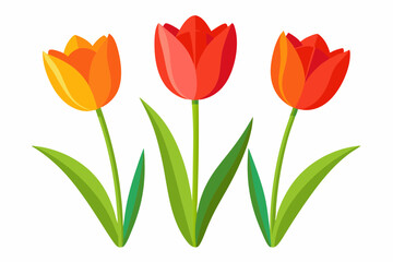 Wall Mural - Pink and yellow tulips border for