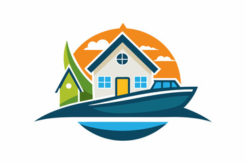 Sticker - Real estate logo vector illustration