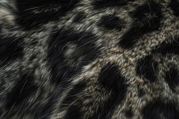 detailed view of patches of black fur on a sleek panthers coat, patches of black fur on a sleek, sle