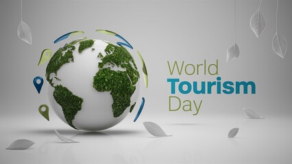 World tourism day, globe background, travel concept