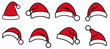 © Adam - Set of Santa Claus hats isolated on a transparent or white background, vector illustration