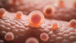 © jeepbabes - blut, cell, virus, close up, pink, farbe, pastel, neu, abstrakt, design, hintergründe, glühend, leuchtend, apricot, haut, human, 3d, körper, micro, durchfluss, struktur, rosa, teilchen, copy space