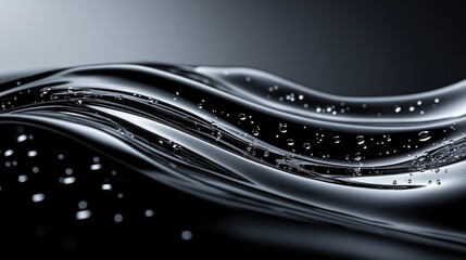 Sticker - Black Liquid with Water Droplets and Ripples