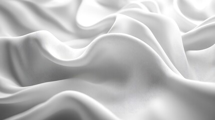 Poster - Abstract White Fabric with Smooth, Flowing Drapes