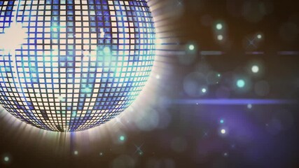 Poster - Glowing lights on disco ball with bokeh background, creating festive atmosphere