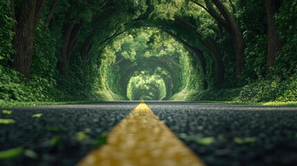 Wall Mural - asphalt highway road and tree tunnel background. concept of car sale, auto, automobile, automotive empty space, shop or store.