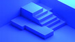 © Siasart Studio - A minimalist blue geometric structure featuring stairs and platforms.