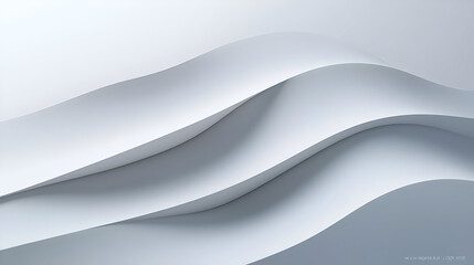 Poster - A minimalist design featuring smooth, flowing white paper waves.