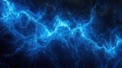 Wall Mural - electric texture. blue lightning on dark sky background. thunderbolt background